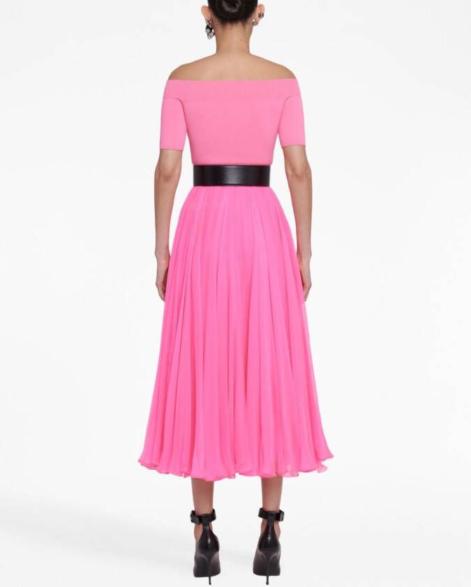 Alexander McQueen Midi-plooirok Roze