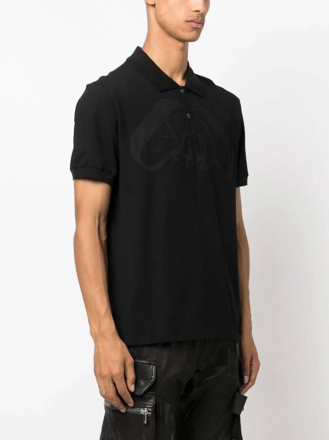Alexander McQueen Poloshirt met geborduurd logo Zwart