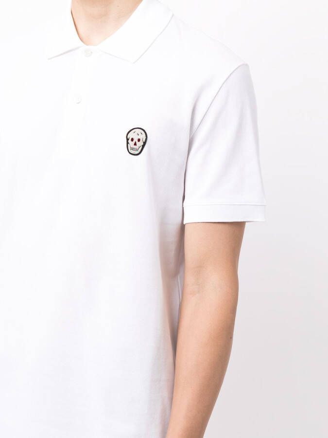 Alexander McQueen Poloshirt met geborduurde doodskop Wit
