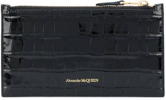 Alexander McQueen Pasjeshouder met studs en doodskop Zwart