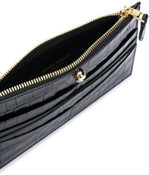 Alexander McQueen Pasjeshouder met studs en doodskop Zwart