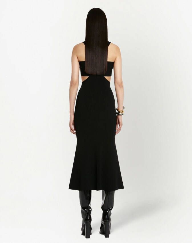 Alexander McQueen Ribgebreide jurk Zwart