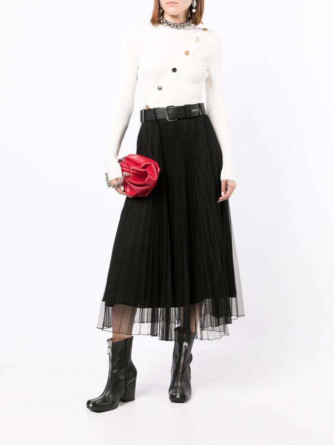 Alexander McQueen Ribgebreide top Wit