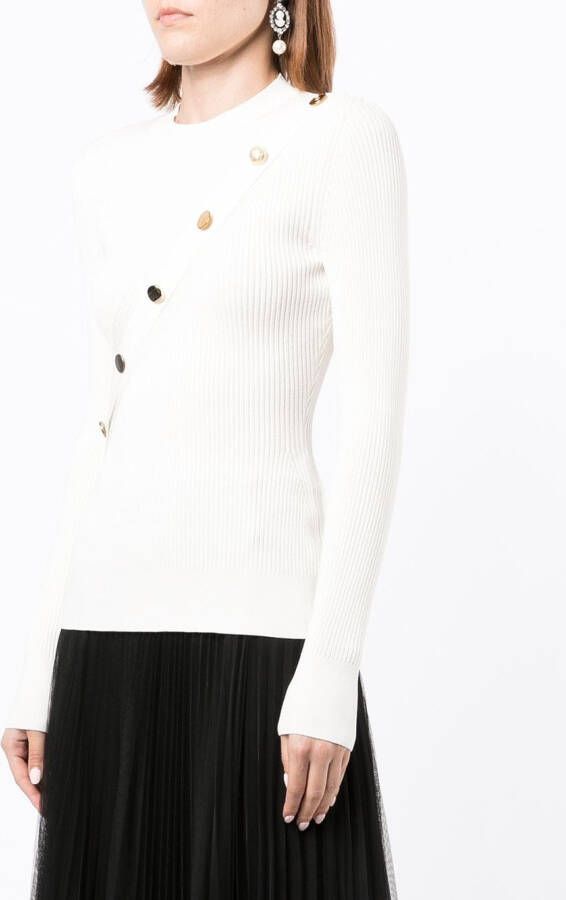 Alexander McQueen Ribgebreide top Wit