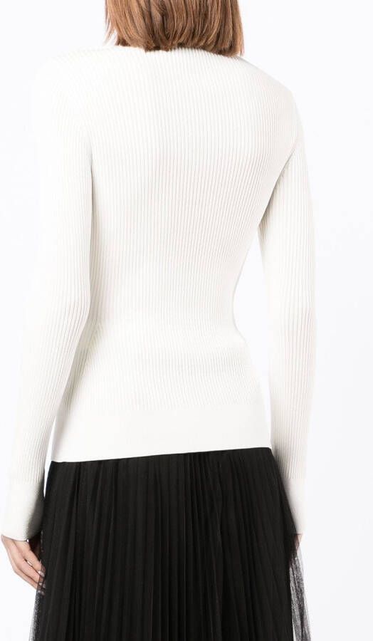 Alexander McQueen Ribgebreide top Wit
