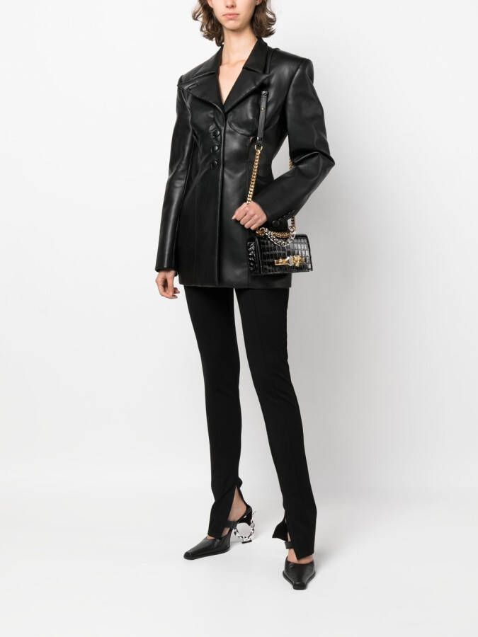 Alexander McQueen Schoudertas met krokodillenleer-effect Zwart