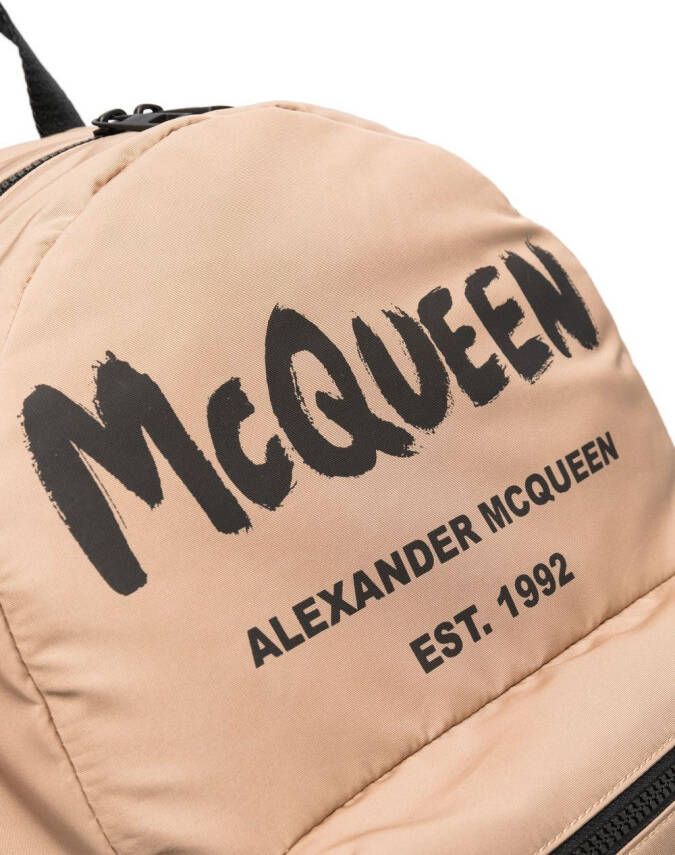 Alexander McQueen Rugzak met logoprint Beige