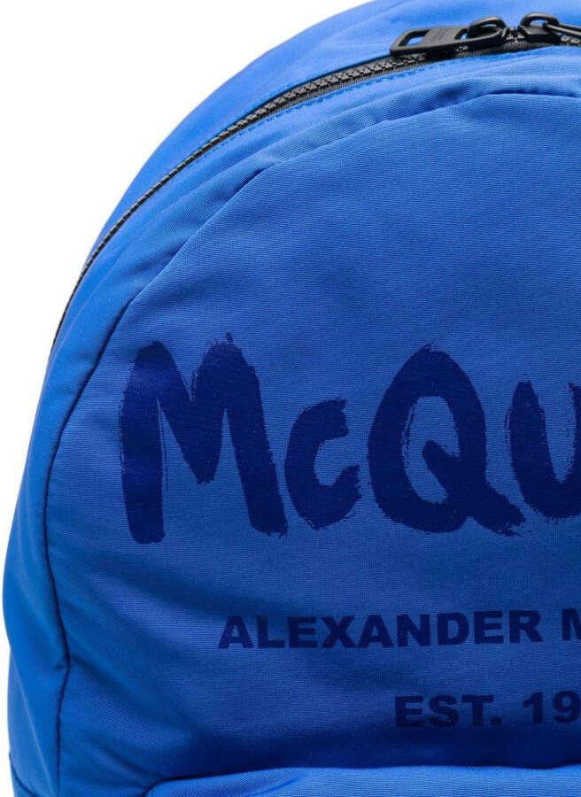 Alexander McQueen Rugzak met logoprint Blauw