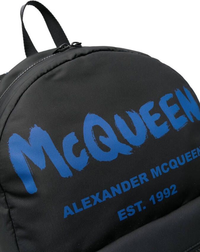 Alexander McQueen Rugzak met logoprint Zwart