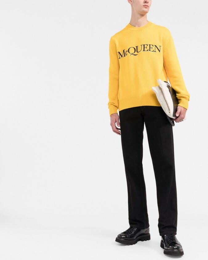 Alexander McQueen rui met geborduurd logoT Geel