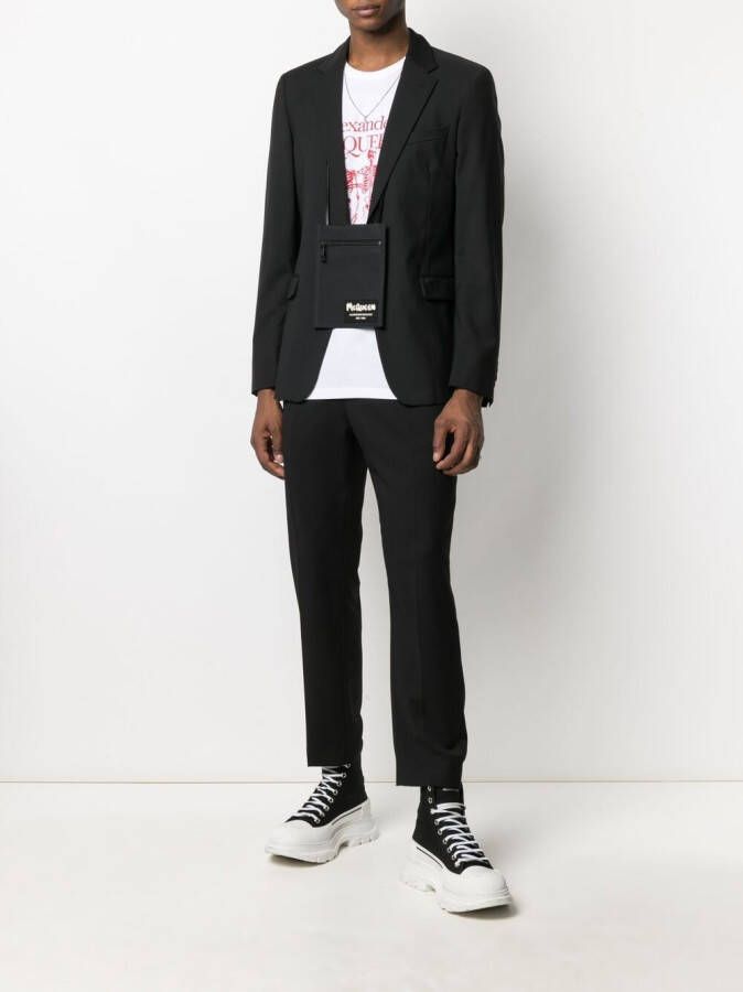 Alexander McQueen Schoudertas met logopatch Zwart