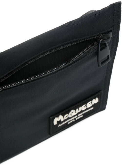 Alexander McQueen Schoudertas met logopatch Zwart