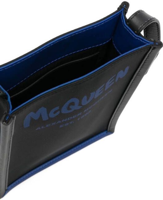 Alexander McQueen Schoudertas met logoprint Zwart