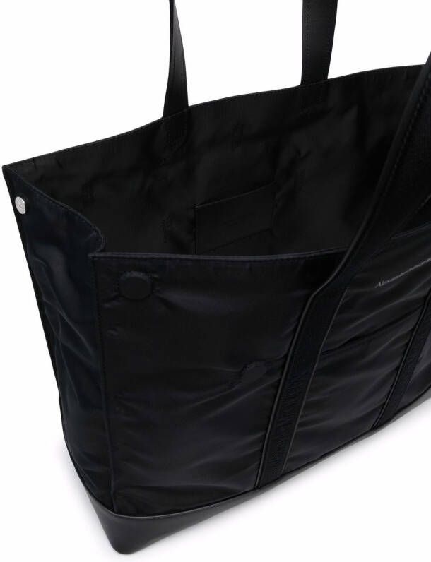 Alexander McQueen Shopper met geborduurd logo Zwart