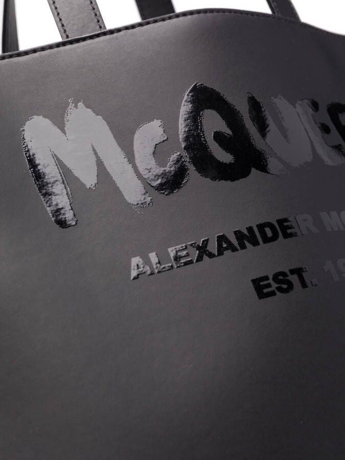 Alexander McQueen Shopper met logoprint Zwart