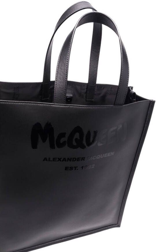 Alexander McQueen Shopper met logoprint Zwart