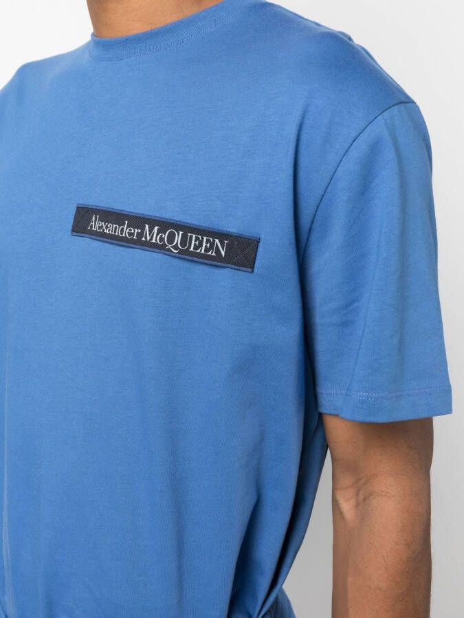 Alexander McQueen T-shirt met logopatch Blauw