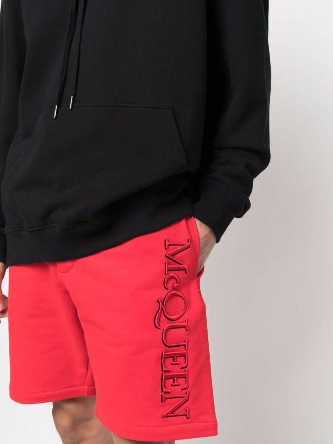 Alexander McQueen Shorts met logoprint Rood