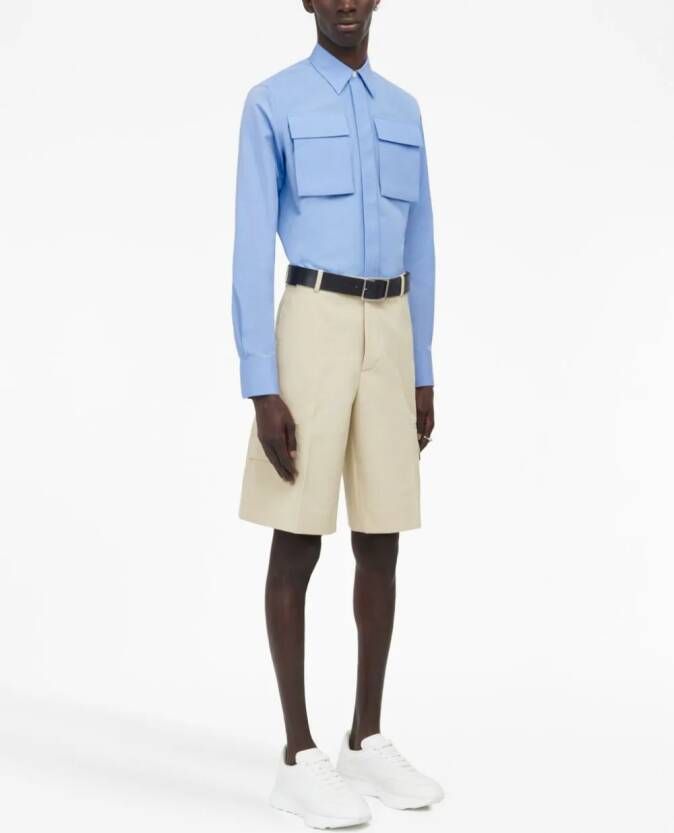 Alexander McQueen Shorts met ritszakken Blauw