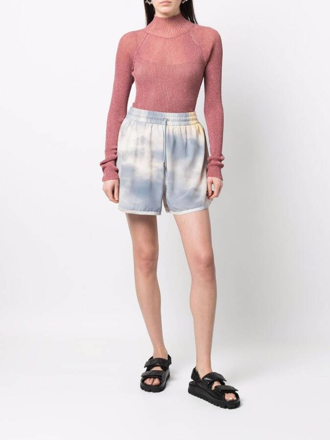 Alexander McQueen Shorts met tie-dye print Blauw