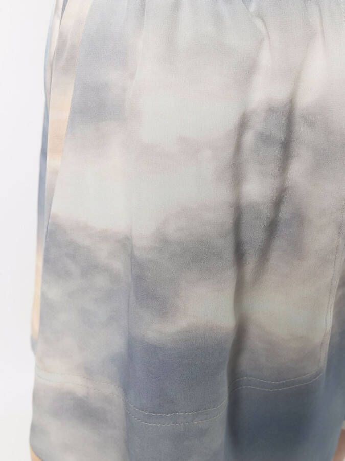 Alexander McQueen Shorts met tie-dye print Blauw