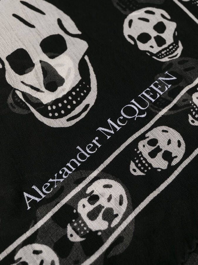 Alexander McQueen Sjaal met doodskop Zwart