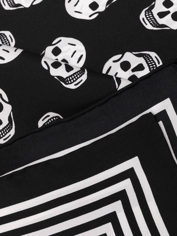 Alexander McQueen Sjaal met doodskopprint Zwart