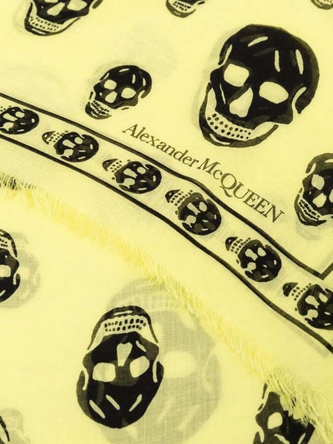 Alexander McQueen Sjaal met geborduurd logo Geel