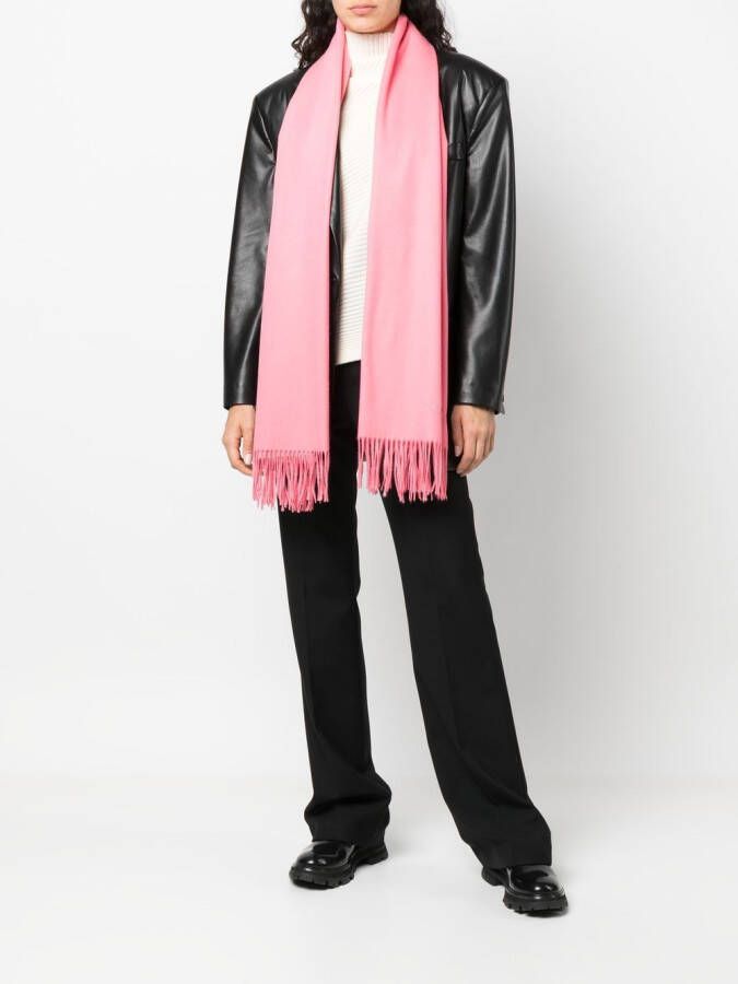 Alexander McQueen Sjaal met geborduurd logo Roze