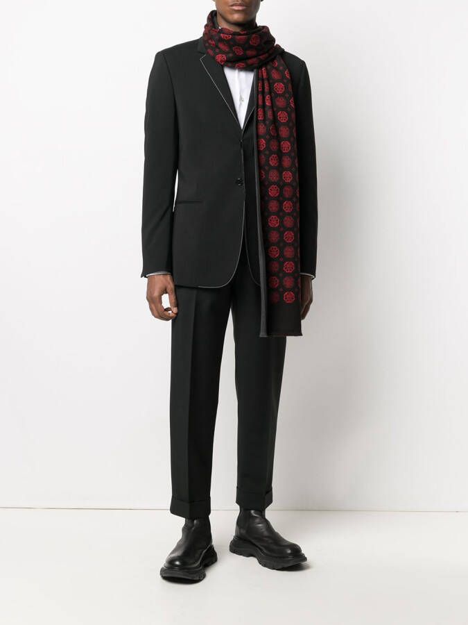 Alexander McQueen Sjaal met geweven jacquard Zwart