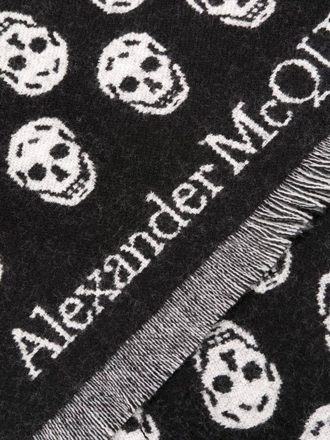 Alexander McQueen Sjaal met geweven jacquard Zwart