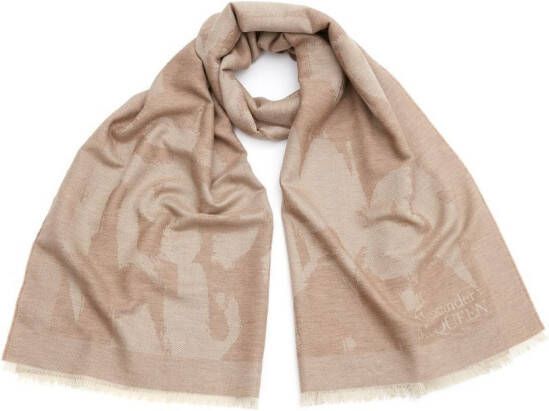 Alexander McQueen Sjaal met jacquard Beige