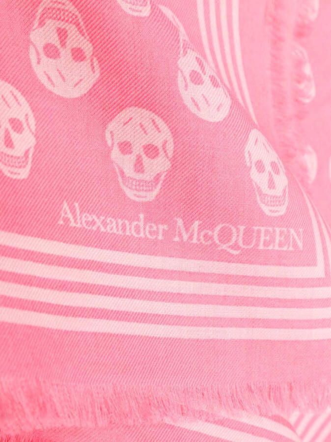 Alexander McQueen Sjaal met logoprint Roze