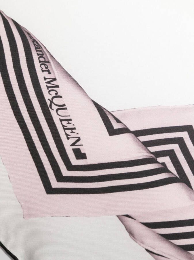 Alexander McQueen Sjaal met logoprint Wit