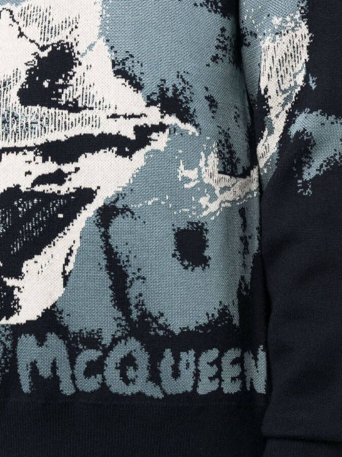 Alexander McQueen Trui met jacquard Blauw