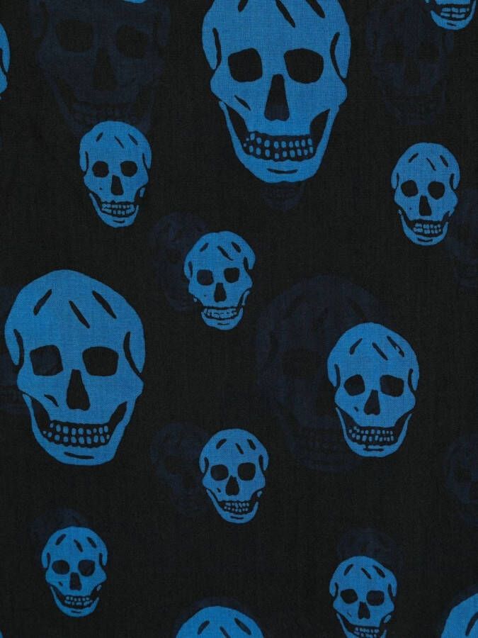 Alexander McQueen Sjaal met doodskopprint Zwart