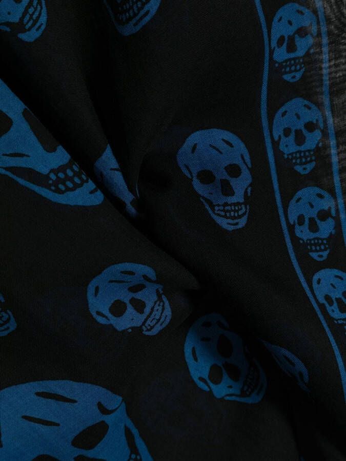 Alexander McQueen Sjaal met doodskopprint Zwart