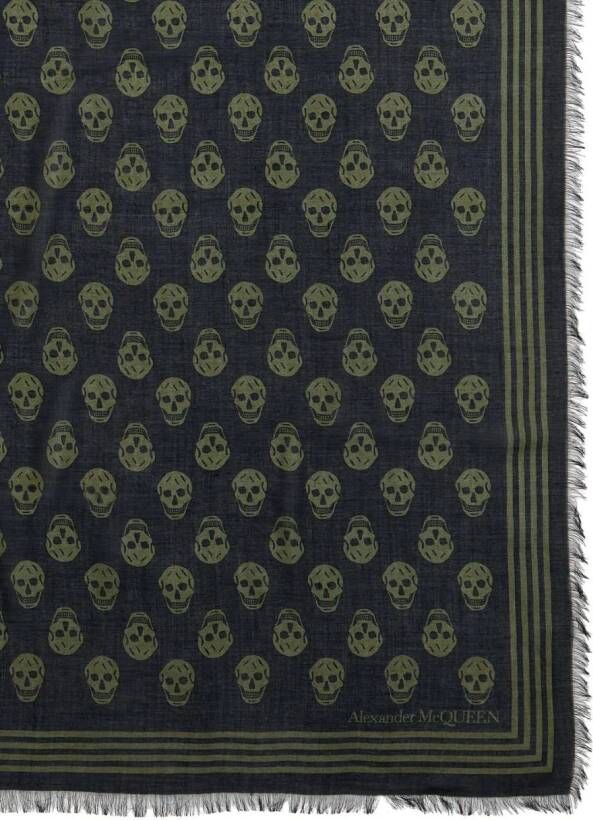 Alexander McQueen Sjaal met doodskopprint Zwart