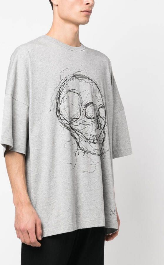 Alexander McQueen T-shirt met doodskopprint Grijs