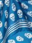 Alexander McQueen Sjaal met doodskopprint Blauw - Thumbnail 3