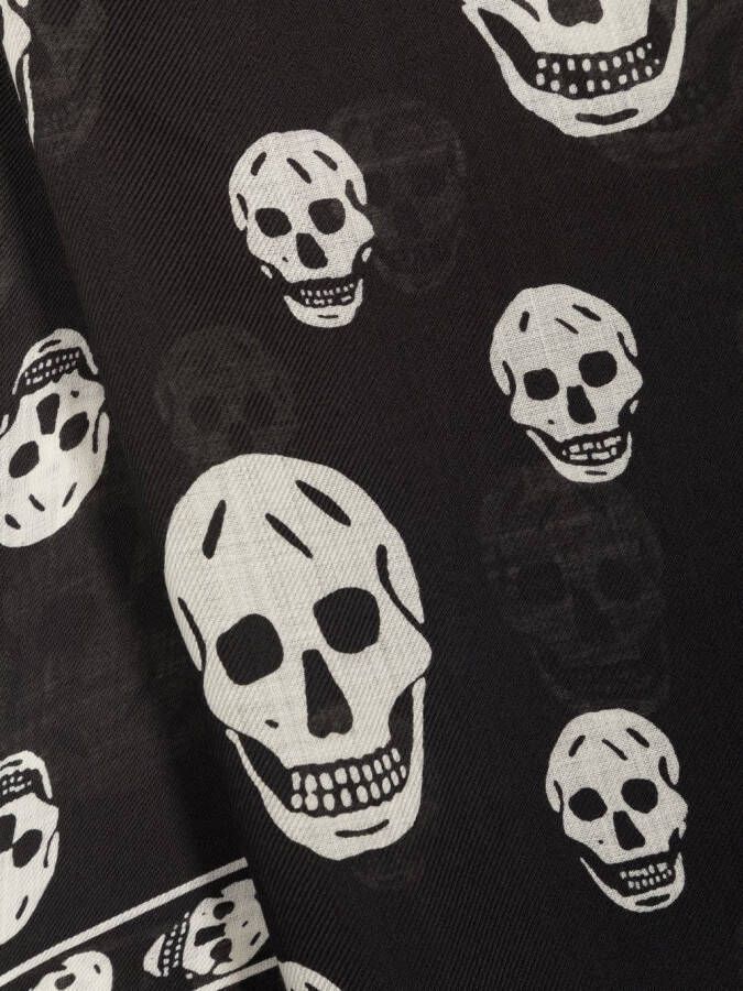 Alexander McQueen Sjaal met doodskopprint Zwart