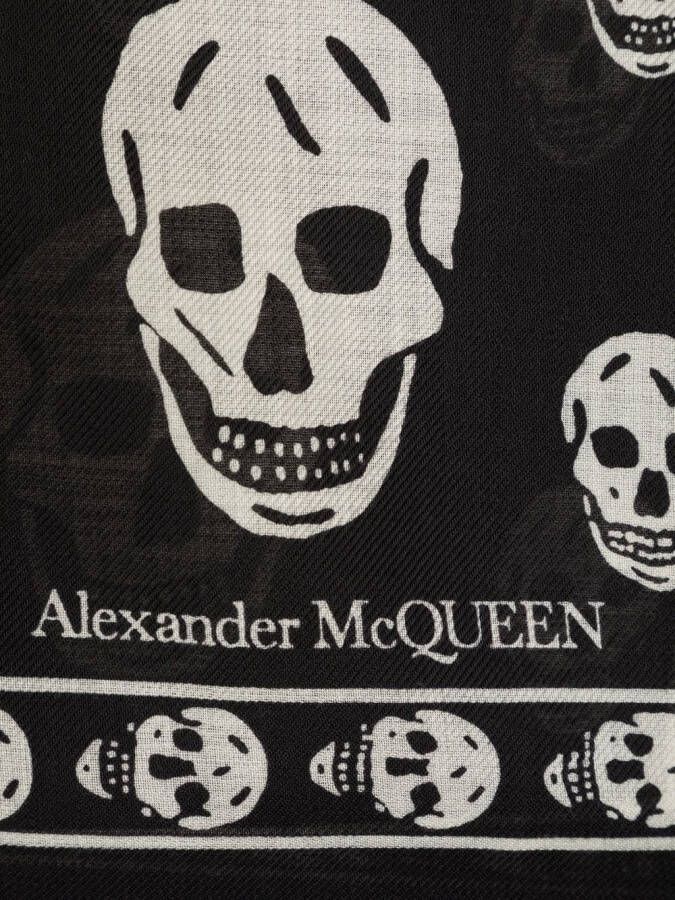 Alexander McQueen Sjaal met doodskopprint Zwart