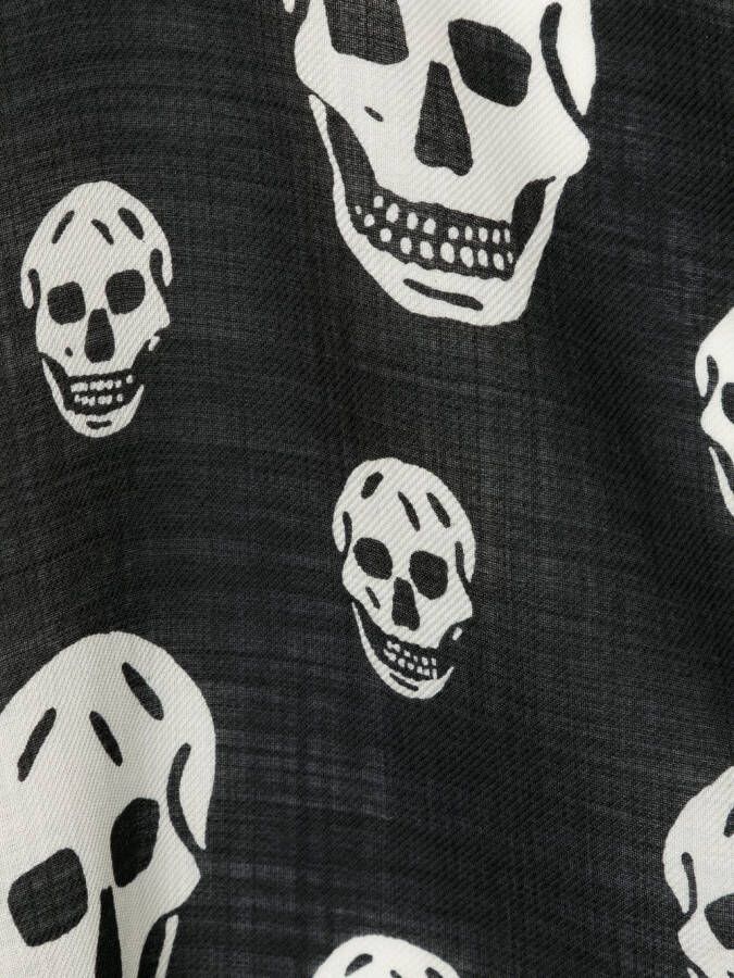 Alexander McQueen Sjaal met doodskopprint Zwart