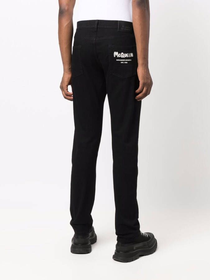 Alexander McQueen Slim-fit jeans Zwart