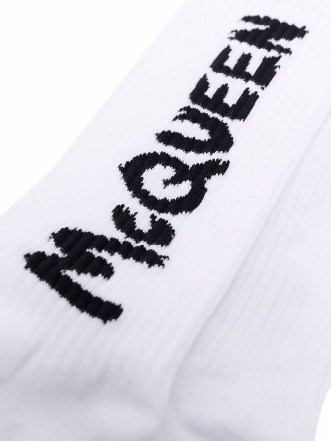 Alexander McQueen Sokken met geborduurd logo Wit