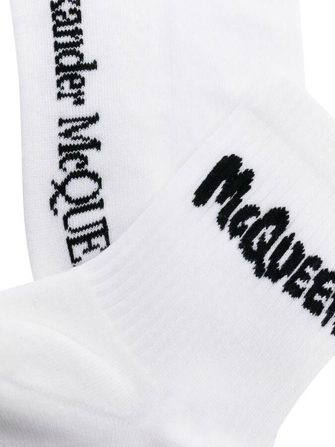 Alexander McQueen Sokken met intarsia logo Wit