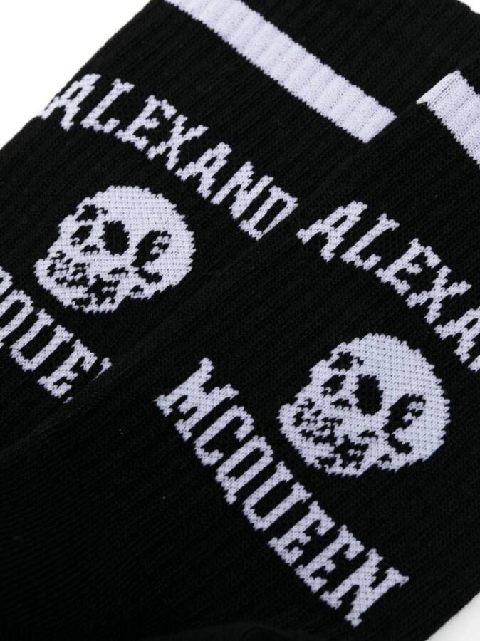 Alexander McQueen Sokken met intarsia logo Zwart
