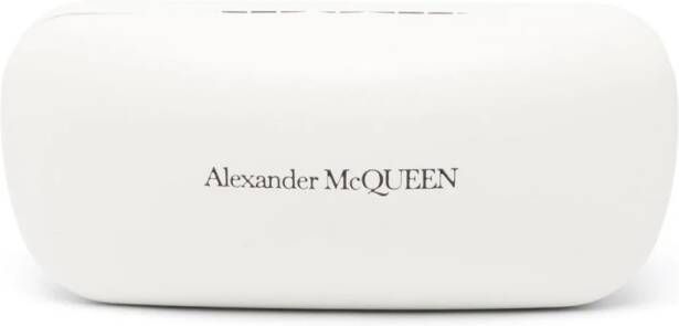 Alexander McQueen Zonnebril met rechthoekig montuur Bruin