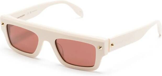Alexander McQueen Eyewear Zonnebril met vierkant montuur Beige