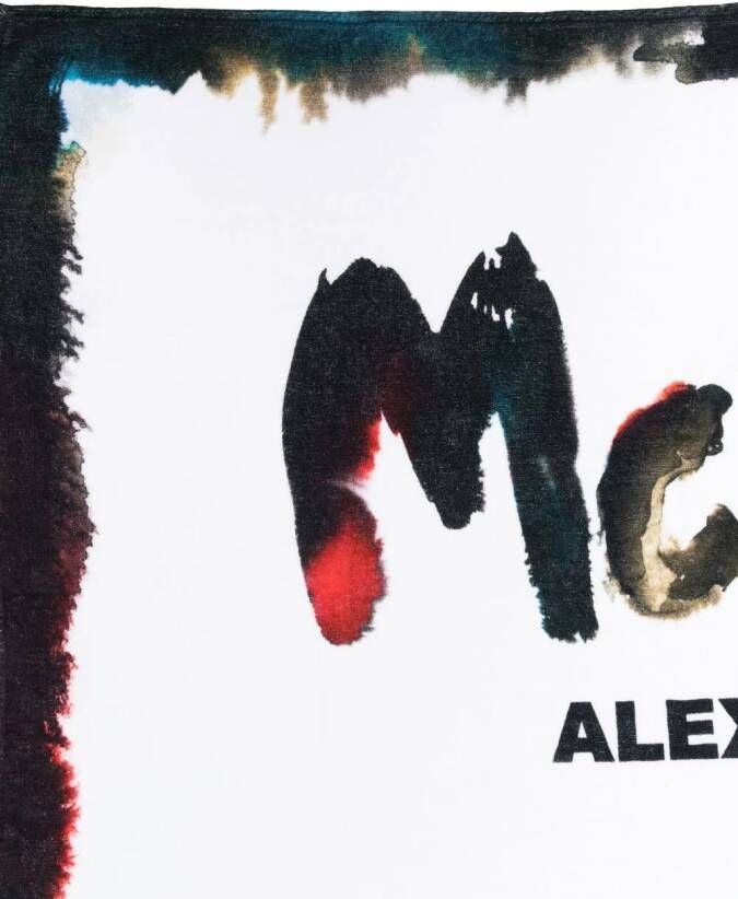 Alexander McQueen Strandhanddoek met logo Wit